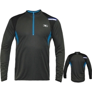 Fitness Long Sleeve Training Top - Charcoal/Blue